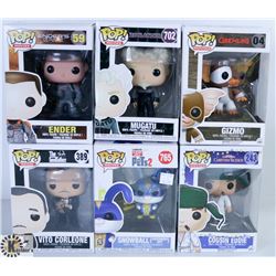 LOT OF SIX FUNKO POPS: ASSORTED MOVIES PACK.
