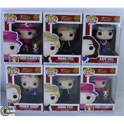 LOT OF SIX FUNKO POPS: ASSORTED ROYALS PACK.