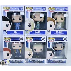LOT OF SIX FUNKO POPS: ASSORTED TV SHOWS PACK.