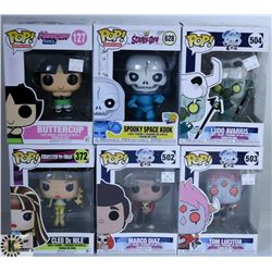 LOT OF SIX FUNKO POPS: ASSORTED VARIETY PACK.