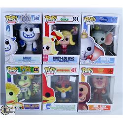 LOT OF SIX FUNKO POPS: ASSORTED VARIETY PACK.