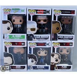 LOT OF SIX FUNKO POPS: ASSORTED TV SHOWS PACK.