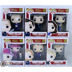 LOT OF SIX FUNKO POPS: ASSORTED ROYALS PACK.