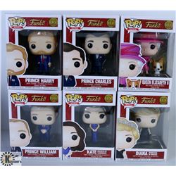 LOT OF SIX FUNKO POPS: ASSORTED ROYALS PACK.