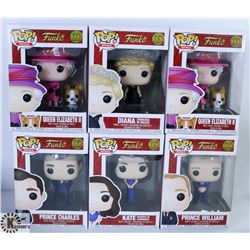 LOT OF SIX FUNKO POPS: ASSORTED ROYALS PACK.