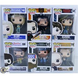 LOT OF SIX FUNKO POPS: ASSORTED TV SHOWS PACK.