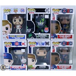 LOT OF SIX FUNKO POPS: ASSORTED VARIETY PACK.
