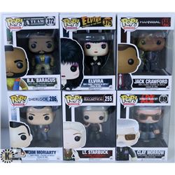 LOT OF SIX FUNKO POPS: ASSORTED TV SHOWS PACK.