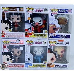 LOT OF SIX FUNKO POPS: ASSORTED ANIMATION PACK.