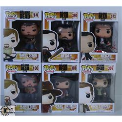 LOT OF SIX FUNKO POPS: ASSORTED THE WALKING DEAD