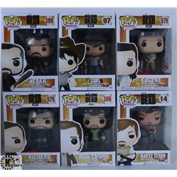 LOT OF SIX FUNKO POPS: ASSORTED THE WALKING DEAD