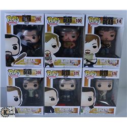 LOT OF SIX FUNKO POPS: ASSORTED THE WALKING DEAD