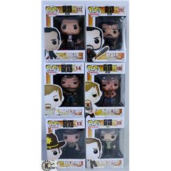 LOT OF SIX FUNKO POPS: ASSORTED THE WALKING DEAD