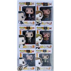 LOT OF SIX FUNKO POPS: ASSORTED THE WALKING DEAD