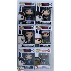 LOT OF SIX FUNKO POPS: ASSORTED STRANGER THINGS