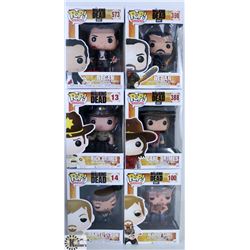 LOT OF SIX FUNKO POPS: ASSORTED THE WALKING DEAD