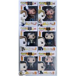 LOT OF SIX FUNKO POPS: ASSORTED THE WALKING DEAD