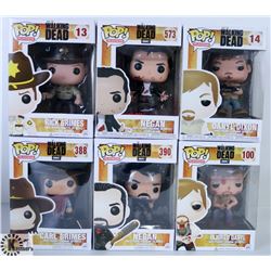 LOT OF SIX FUNKO POPS: ASSORTED THE WALKING DEAD