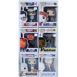 LOT OF SIX FUNKO POPS: ASSORTED MOVIES PACK.