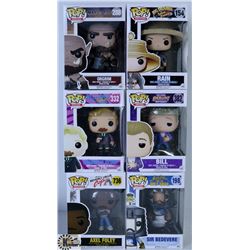 LOT OF SIX FUNKO POPS: ASSORTED MOVIES PACK.