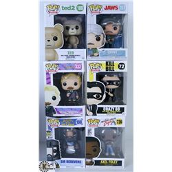 LOT OF SIX FUNKO POPS: ASSORTED MOVIES PACK.