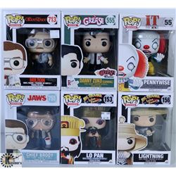 LOT OF SIX FUNKO POPS: ASSORTED MOVIES PACK.