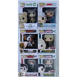 LOT OF SIX FUNKO POPS: ASSORTED MOVIES PACK.