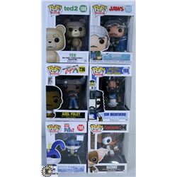 LOT OF SIX FUNKO POPS: ASSORTED MOVIES PACK.