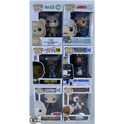 LOT OF SIX FUNKO POPS: ASSORTED MOVIES PACK.