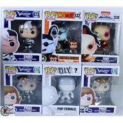 LOT OF SIX FUNKO POPS: ASSORTED VARIETY PACK.