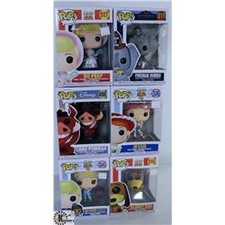 LOT OF SIX FUNKO POPS: ASSORTED DISNEY & PIXAR