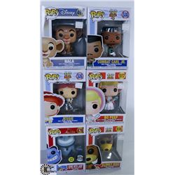 LOT OF SIX FUNKO POPS: ASSORTED DISNEY & PIXAR