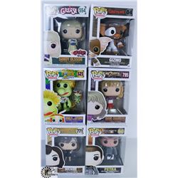 LOT OF SIX FUNKO POPS: ASSORTED VARIETY PACK.