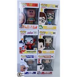 LOT OF SIX FUNKO POPS: ASSORTED VARIETY PACK.