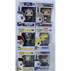 LOT OF SIX FUNKO POPS: ASSORTED VARIETY PACK.