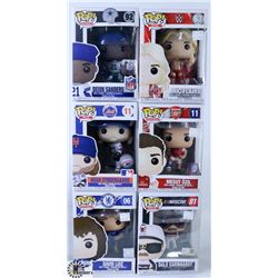 LOT OF SIX FUNKO POPS: ASSORTED VARIETY PACK.