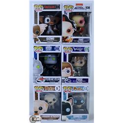 LOT OF SIX FUNKO POPS: ASSORTED VARIETY PACK.