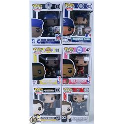 LOT OF SIX FUNKO POPS: ASSORTED VARIETY PACK.
