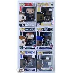 LOT OF SIX FUNKO POPS: ASSORTED VARIETY PACK.