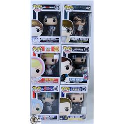 LOT OF SIX FUNKO POPS: ASSORTED VARIETY PACK.