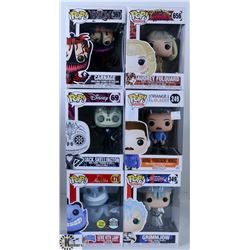 LOT OF SIX FUNKO POPS: ASSORTED VARIETY PACK.