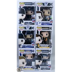 LOT OF SIX FUNKO POPS: ASSORTED FOOTBALL &