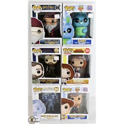 LOT OF SIX FUNKO POPS: RANDOM VARIETY INCLUDES