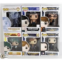LOT OF SIX FUNKO POPS: RANDOM VARIETY INCLUDES