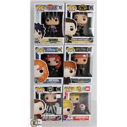 LOT OF SIX FUNKO POPS: RANDOM VARIETY INCLUDES