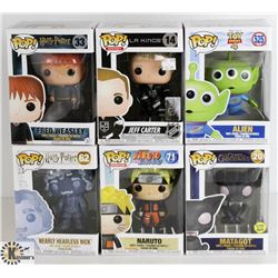 LOT OF SIX FUNKO POPS: RANDOM VARIETY INCLUDES