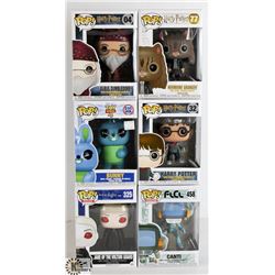 LOT OF SIX FUNKO POPS: RANDOM VARIETY INCLUDES