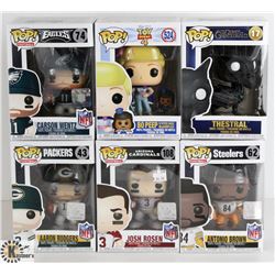 LOT OF SIX FUNKO POPS: RANDOM VARIETY INCLUDES