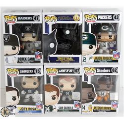 LOT OF 6 ASSORTED FUNKO POP VINYL FIGURES.