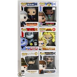 LOT OF SIX FUNKO POPS: RANDOM VARIETY INCLUDES